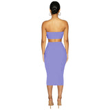 dress to impress outfits 2024 New Women's Sexy Chest-Wrapped Navel Two-Piece Street Tight Skirt Suit Summer