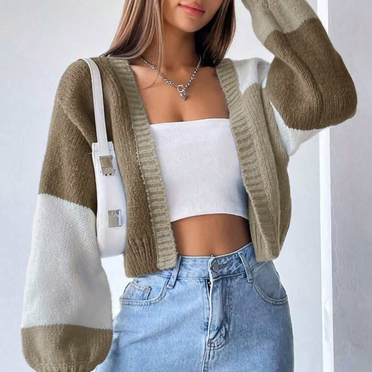 2000s fashion 24 Cardigan Sweater Women's New Versatile Color Matching Casual Niche Retro Striped Long Sleeve Sweater Coat for Women