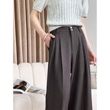 dti outfits  2024 Spring New Suit Pants Women's Korean Style High Waist Retro Loose Drape Slimming Casual Pants 24008