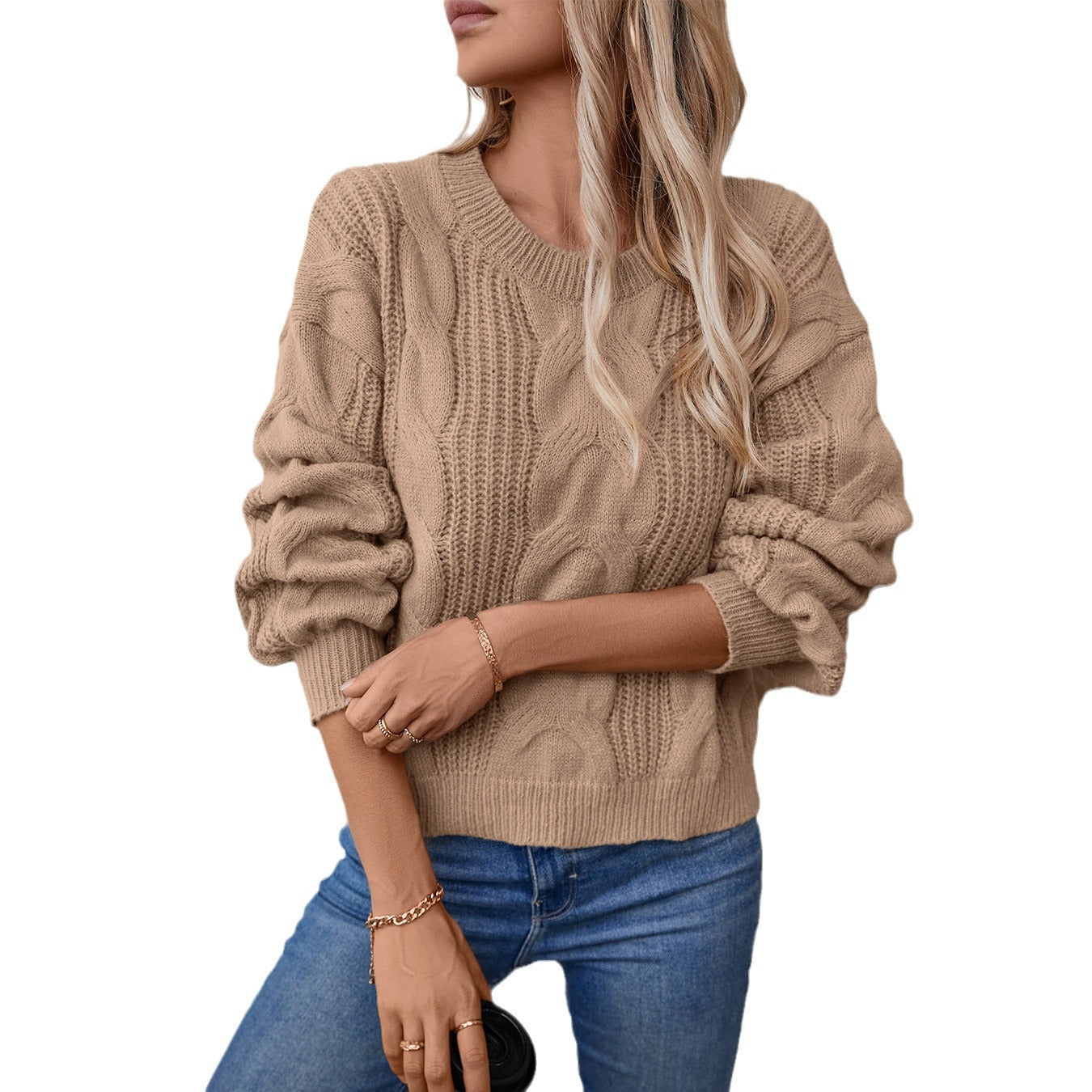 outfit inspo fall Mao Mao Yu Solid Color Twist Pullover Women's Sweater Autumn and Winter New Retro Loose Sweater Women's Clothing