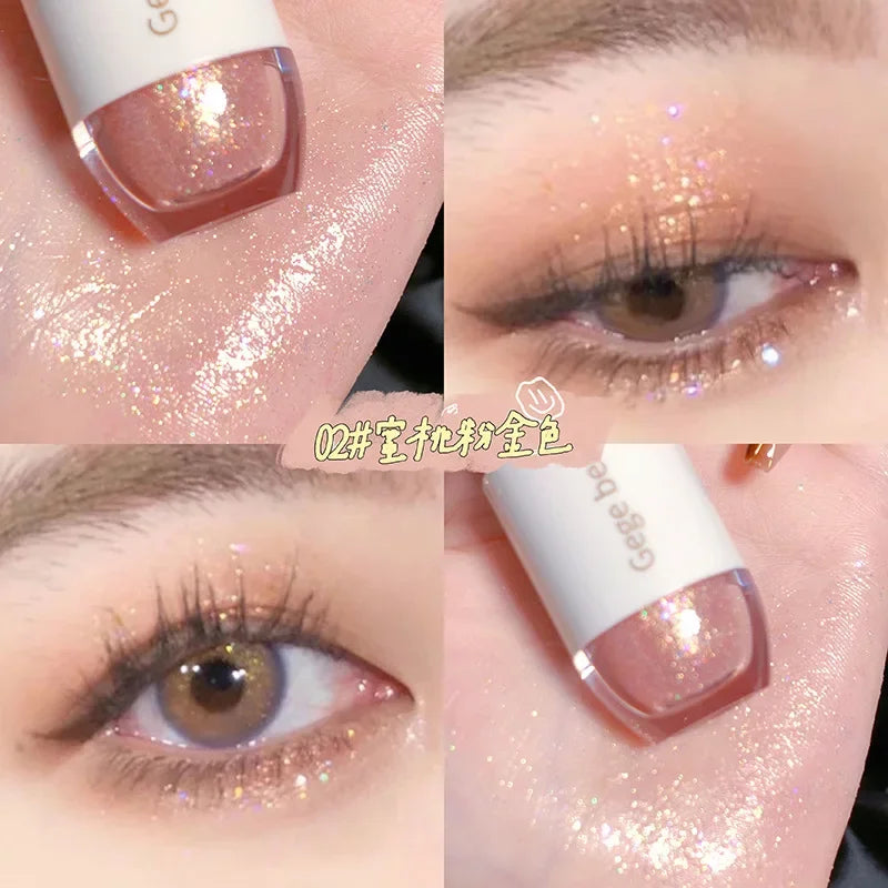 Oklulu  Bright Shine Liquid Eye Shadow Glitter Highlighter Waterproof Pearlescent Sequins Lying Silkworm Fine Korean Cosmetic Makeup