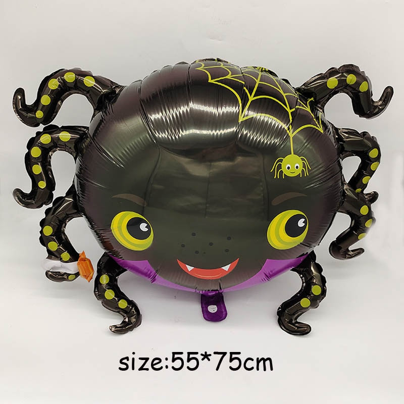 Huge Standing Halloween Pumpkin Ghost Balloons Witch Bat Spider Foil Ballon Inflatable Kids Toys Globos Halloween Party Supplies