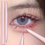 Oklulu Double Ended Lying Silkworm Pencil Highlighter Makeup Pen enlarge eyes Under Eye Highlighter Makeup Stick Slim & soft  tip