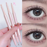 OKLULU  -  Double-end Matte Glitter Eyeliner Lying Silkworm Pen 2-in-1 Quick Dry Eye Liner Pencil Pink Highlighter Stick Makeup Cosmetics