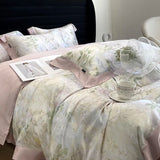 New Summer 100% Lyocell Eucalyptus Fiber Flower Pattern Bedding Set Natural Soft Silky Quilt Cover Set Bed Sheet Pillowcase