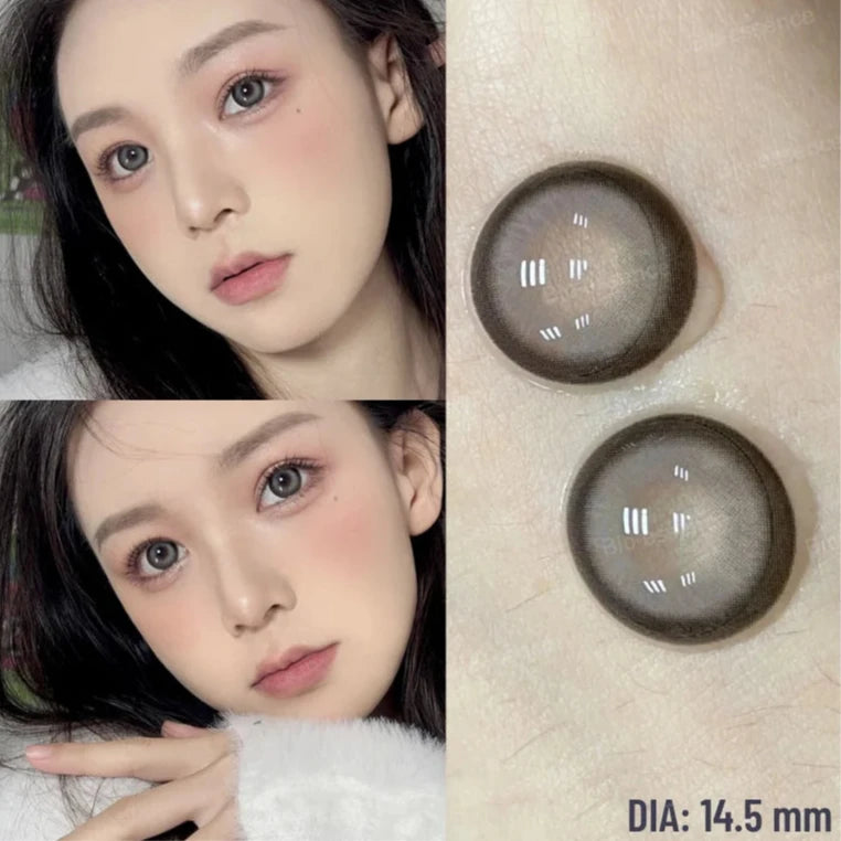 OKLULU  1 Pair Dark Lenses Korean Style Colored Contact Lenses Myopia Lenses Black Lenses Fog Pearl Lens High Quality