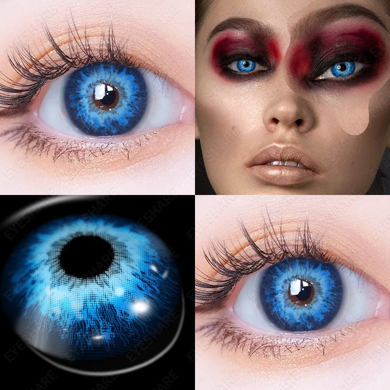 Blue Color Contact Lenses for Eyes Cosplay Yearly Makeup Halloween Beauty Color Contact Lenses Free Shipping