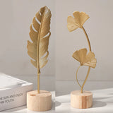 OKLULU Nordic Gold Ginkgo Leaf Crafts Leaves Sculpture Luxury Living Room Decor Home Decoration Accessories Office Desktop Ornaments