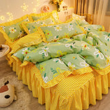 OKLULU Kuup New Duvet Cover kawaii Bedding Set Twin Size Flower Quilt Cover 150x200 High Quality Skin Friendly Fabric Bedding Cover