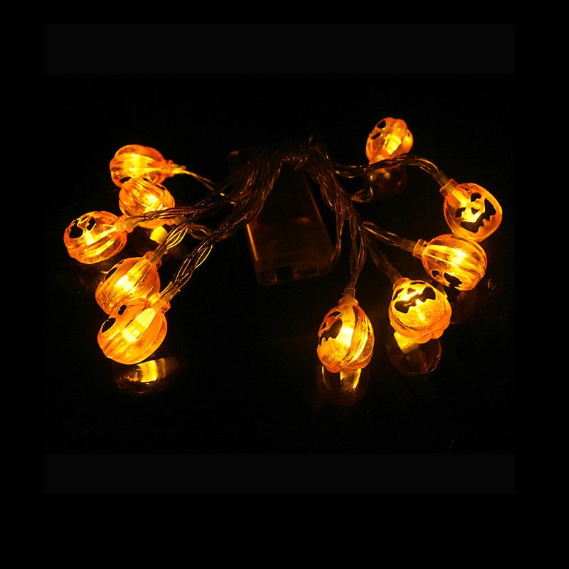 150cm 10LED Halloween LED String Lights Portable Pumpkin Ghost Skeletons Lights for Home Bar Halloween Party Decor Supplies