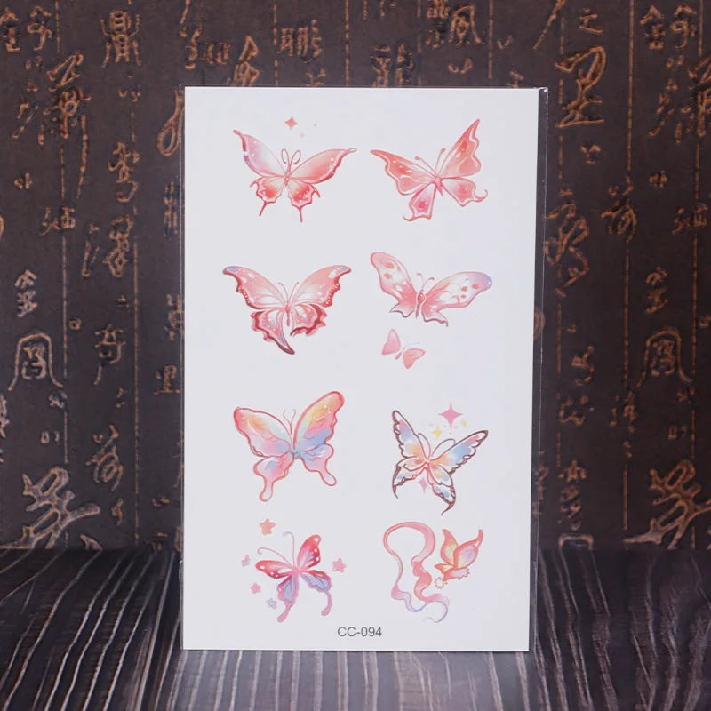 OKLULU  -  Dreamy Butterfly Waterproof Temporary Tattoo Sticker, for use on arms and neck, Long-lasting, Realistic, Fake Tattoo