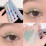 OKLULU  -  2 in 1 Blue Liquid Eye Shadow Matte Sequins Pearlescent Eye Makeup Lying Silkworm Brightening Droplet Tear Makeup Beauty Tools