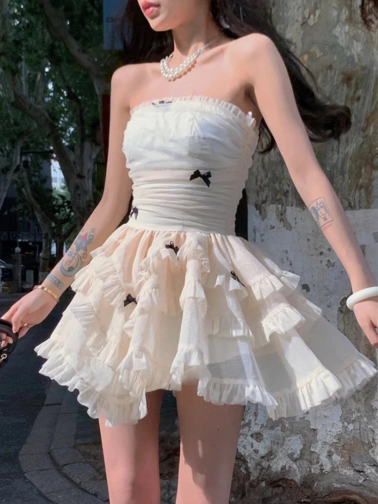 OKLULU  -  Women Princess Evening Party Prom Sleeveless Slim Elegant Mini Dress A-line Korean Fashion Spring Summer New Vestidos Mujer