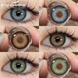 OKLULU  -   Colored Contact Lenses 1pair Natural Eye Lens Blue Eye Lenses Brown Lenses Gray Pupils Yearly Cosmetic Green Contacts