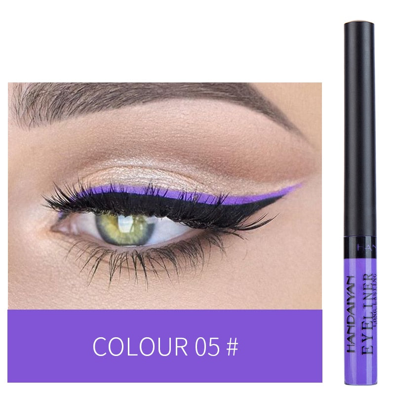 12 Colors Colorful Liquid Eyeliner Pencil Waterproof Long-Lasting  Quick-Dry No Blooming Blue Pink Eye Liner Pen Cosmetics Tools
