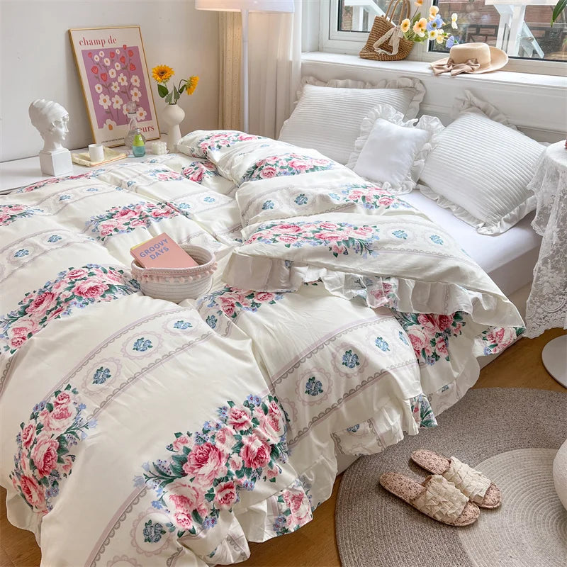 1PC Cotton Floral Pattern Home Bedding Duvet Cover Double-sided AB Version Comfortable Quilt Comforter Cover Home Textiles #/