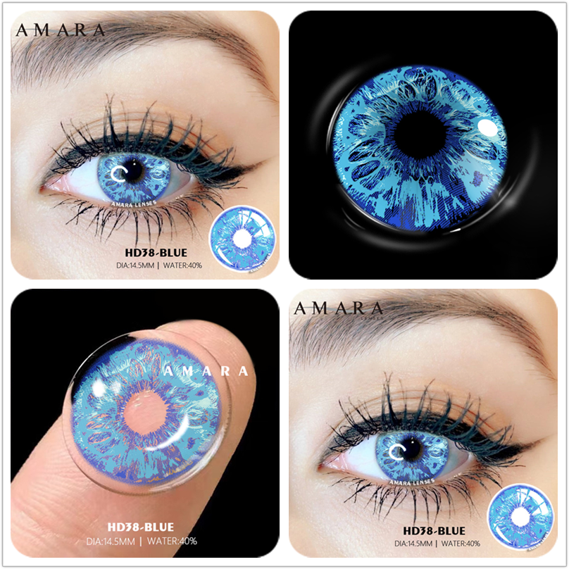 Color Contact Lenses For Eyes 2pcs Anime Cosplay Colored Lenses Blue Crazy Halloween Lenses Contact Lens Beauty Makeup