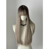 OKLULU  -  EMO Wigs Ombre Long Straight Hair Asian Gradient Picking European and American Style Headband Wig for Daily Use Cosplay  가발