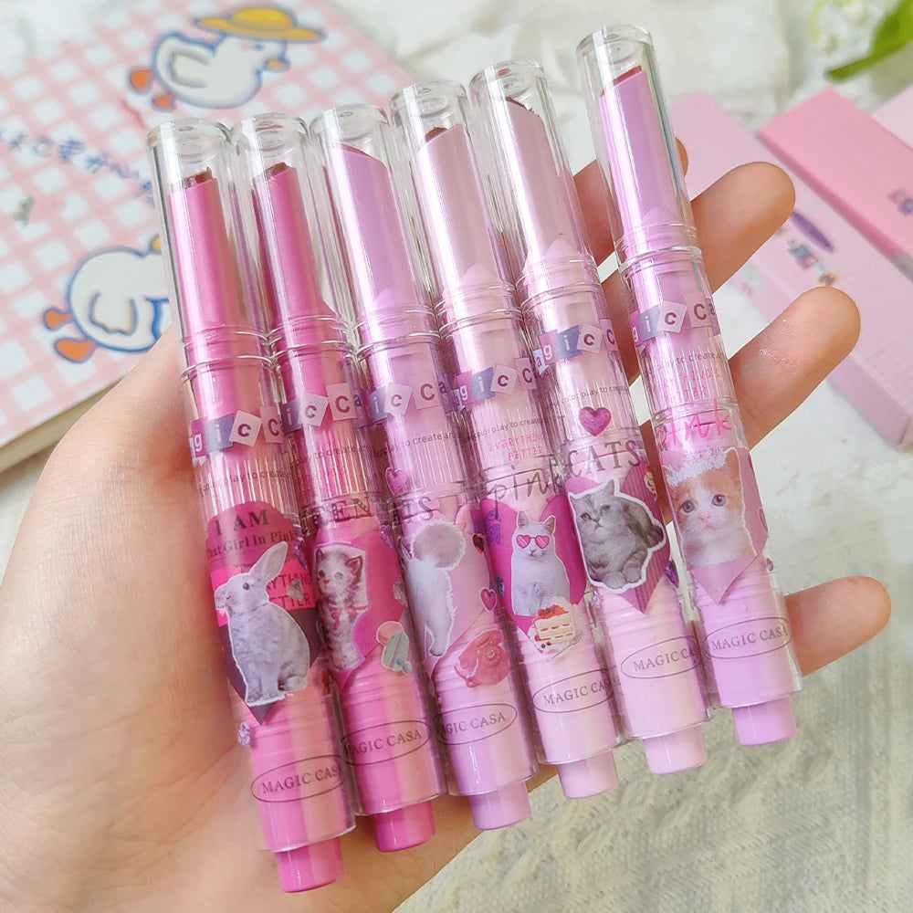 Oklulu Glitter Mirror Solid Lip Gloss Non-stick Cup Water Light Jelly Lip Tint Heart-shaped Moisturizing Lipstick Lips Makeup Cosmetic