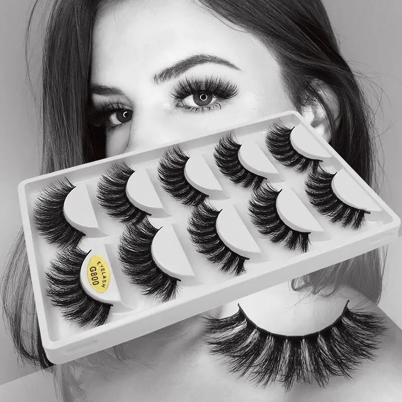 OKLULU  -  Wholesale 10Boxes 5Pairs Natural 3D Mink False Eyelashes Makeup Fake False Eyelash Extension Faux Cils Make Up Beauty G800 G806