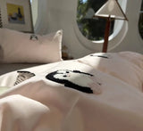 OKLULU  -  Fashion towel embroidery penguin bedding set,full queen king kawaii sand cotton home textile bed sheet pillow case quilt cover