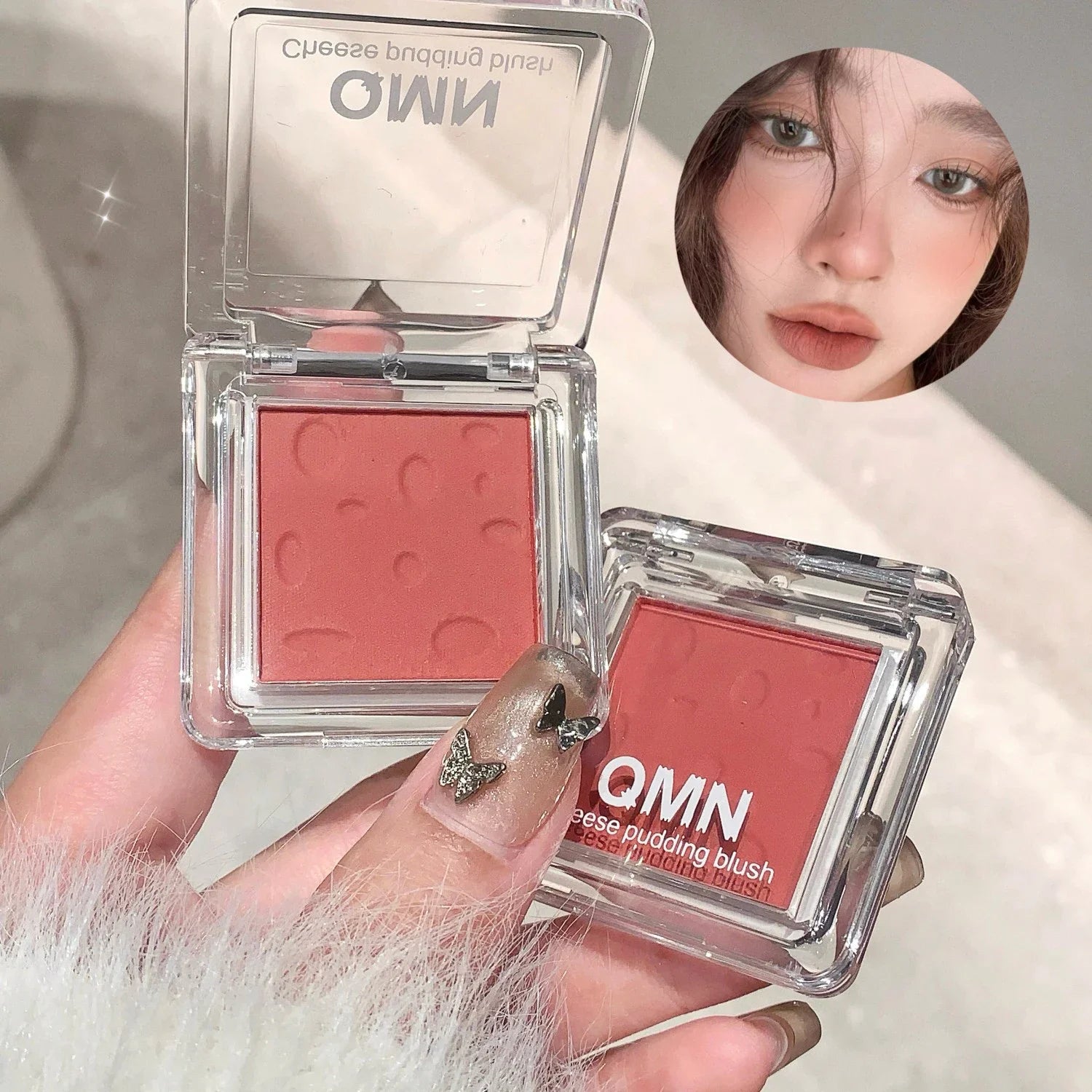 OKLULU  -  Monochrome Blusher Contour Matte Natural Cheek Tint Peach Pink Cream Low Saturation Waterproof Natural Blush Face Rouge Cosmetic