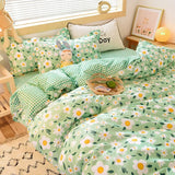 Oklulu Floral Bedding Set with Duvet Cover No Filling Flat Sheet with Pillowcases 2024 New Kids Queen Full Size Boys Girls Bed Linen