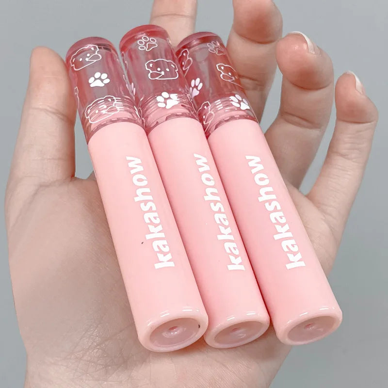 OKLULU  -  Cute Bear Velvet Lip Gloss Girl's Matte Lip Glaze Waterproof Lasting Transparent Red-brown Lip Mud Korean Makeup Liquid Lipstick