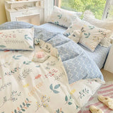 Oklulu Floral Bedding Set with Duvet Cover No Filling Flat Sheet with Pillowcases 2024 New Kids Queen Full Size Boys Girls Bed Linen