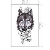 OKLULU  -  1 Sheet Wolf Tattoo Sticker Waterproof Lasting Temporary Tattoo