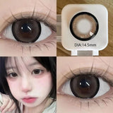 OKLULU  1Pair Natural Contact Lenses Brown Lens Large Diameter Korean Lenses Colored with Graduated Contact Lens Beauty Pupil