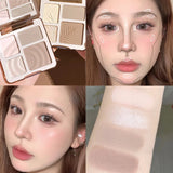 Oklulu 4 Colors Highlighter Contour Palette Makeup 3D Bronzer Matte Facial Contouring Powder Illuminator High Gloss Palette Cosmetics