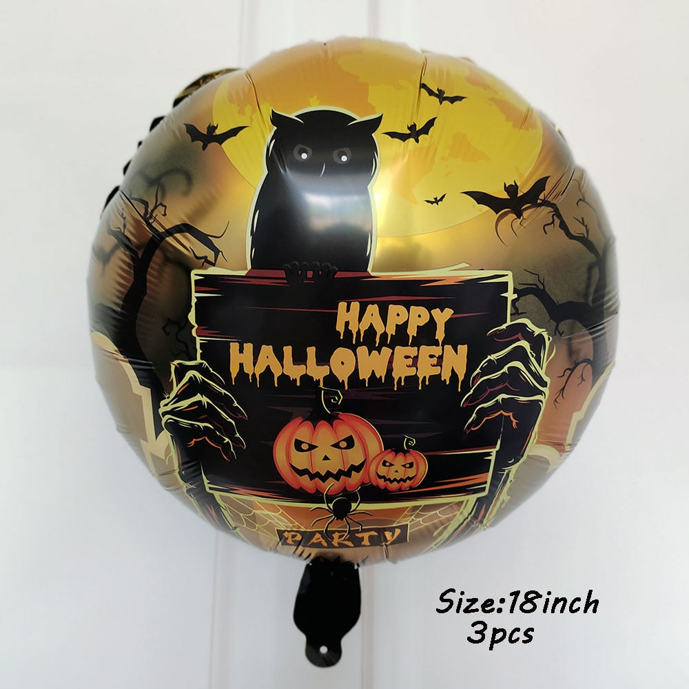 Huge Standing Halloween Pumpkin Ghost Balloons Witch Bat Spider Foil Ballon Inflatable Kids Toys Globos Halloween Party Supplies