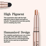 Oklulu  12 Colors Double-head Pearlescent Eyeshadow Pencil Long Lasting Matte Shimmer Lying Silkworm Eye Shadow Pen Highlighter Stick