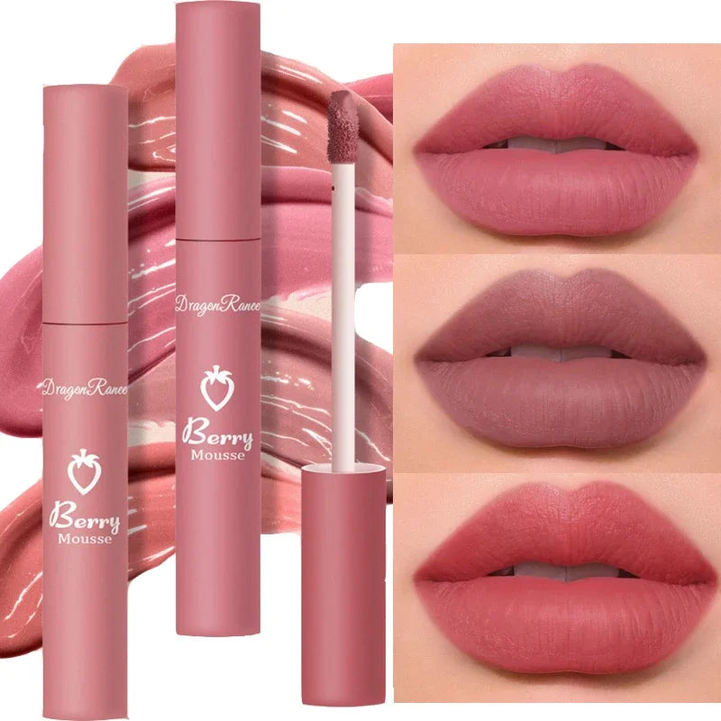 Oklulu Nude Matte Lip Gloss 12 Colors Long-lasting Velvet Lipstick Waterproof Non-fade Non-stick Cup Lipsticks Women Makeup Cosmetic