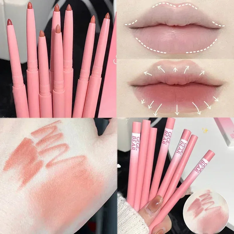 Oklulu Matte Nude Lip Liner Pencil Set Contour Lipstick Makeup Waterproof Long Lasting Outline Lips Shape Lipstick Pen Lips Cosmetics