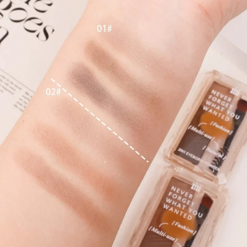 Oklulu Waterproof Eyebrow Powder Palette Makeup 3Color Lasting Matte Eyebrow Enhancer Natural Lasting Eye Shadow with Brush Cosmetics