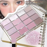 Oklulu Eyeshadow Palette Low Saturation Matte Pearlescent Fine Glitter Pseudo Vegan Makeup Clear Daily 16 Colors Eyeshadow