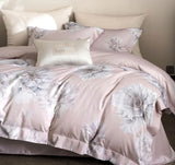 OKLULU  -  Sweet fairyfair pastoral flower pink grey bedding set,full queen king 80s cotton home textile bed sheet pillow case duvet cover