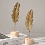 OKLULU Nordic Gold Ginkgo Leaf Crafts Leaves Sculpture Luxury Living Room Decor Home Decoration Accessories Office Desktop Ornaments