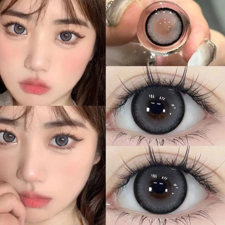 OKLULU 15mm Big Diameter Black Lenses 14.5mm Lenses  Colored Contact Lenses for Eyes Big Eye Lenses Natural Look Lenses