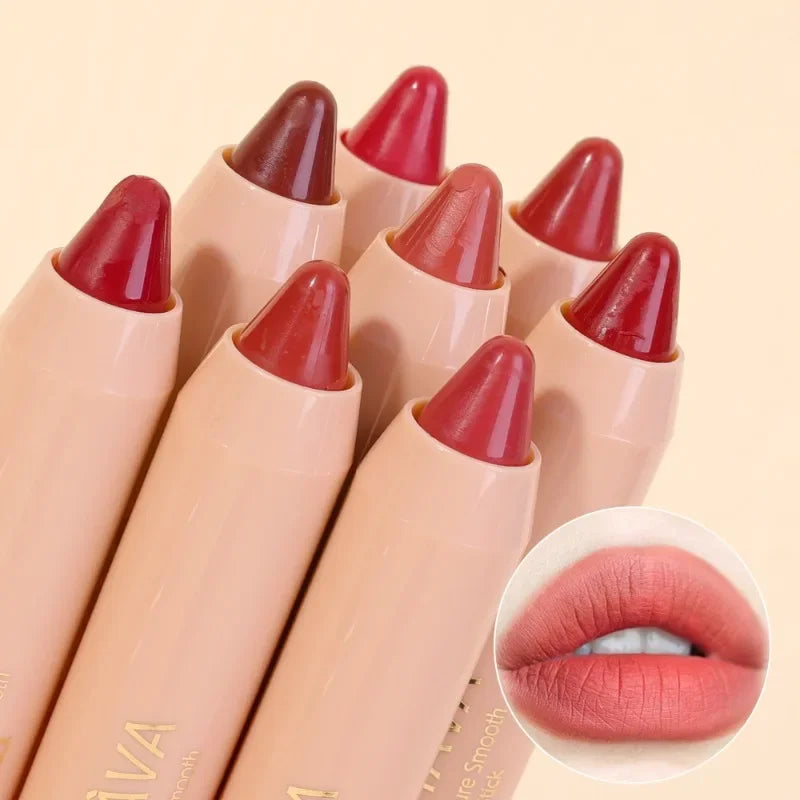 Oklulu Waterproof Matte Contouring Lipstick 8 Colors Lasting Velvet Lip Liner Pen Non sticky Cup Sexy Red Lips Pencil Makeup Cosmetics