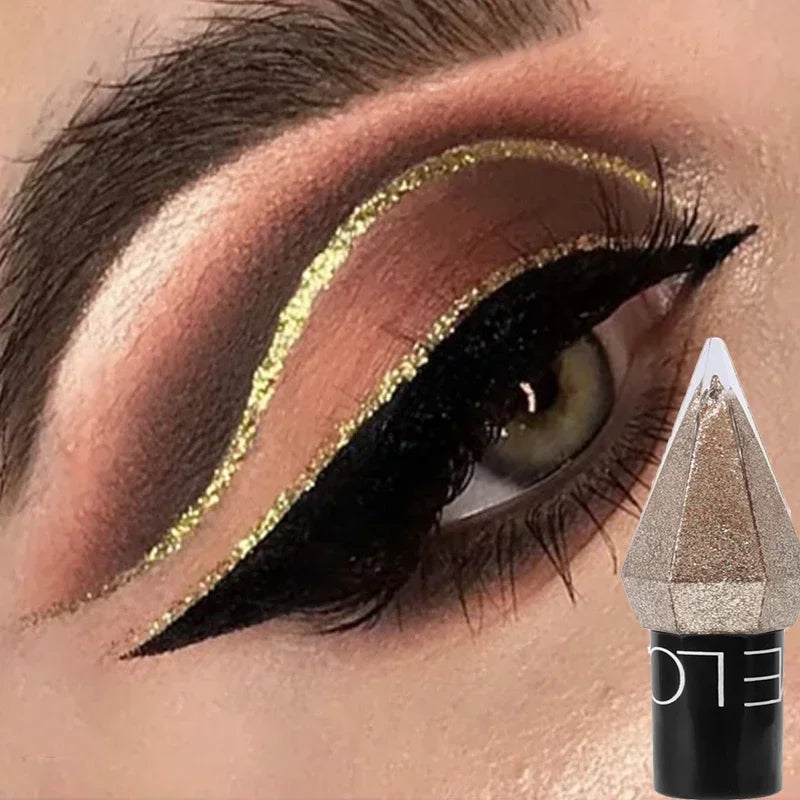 OKLULU  -  Pearlescent Diamond Gold Liquid Eyeshadow Eyeliner Stick Waterproof Glitter Sequins Rose Gold White Eyeliner Pen Korean Makeup