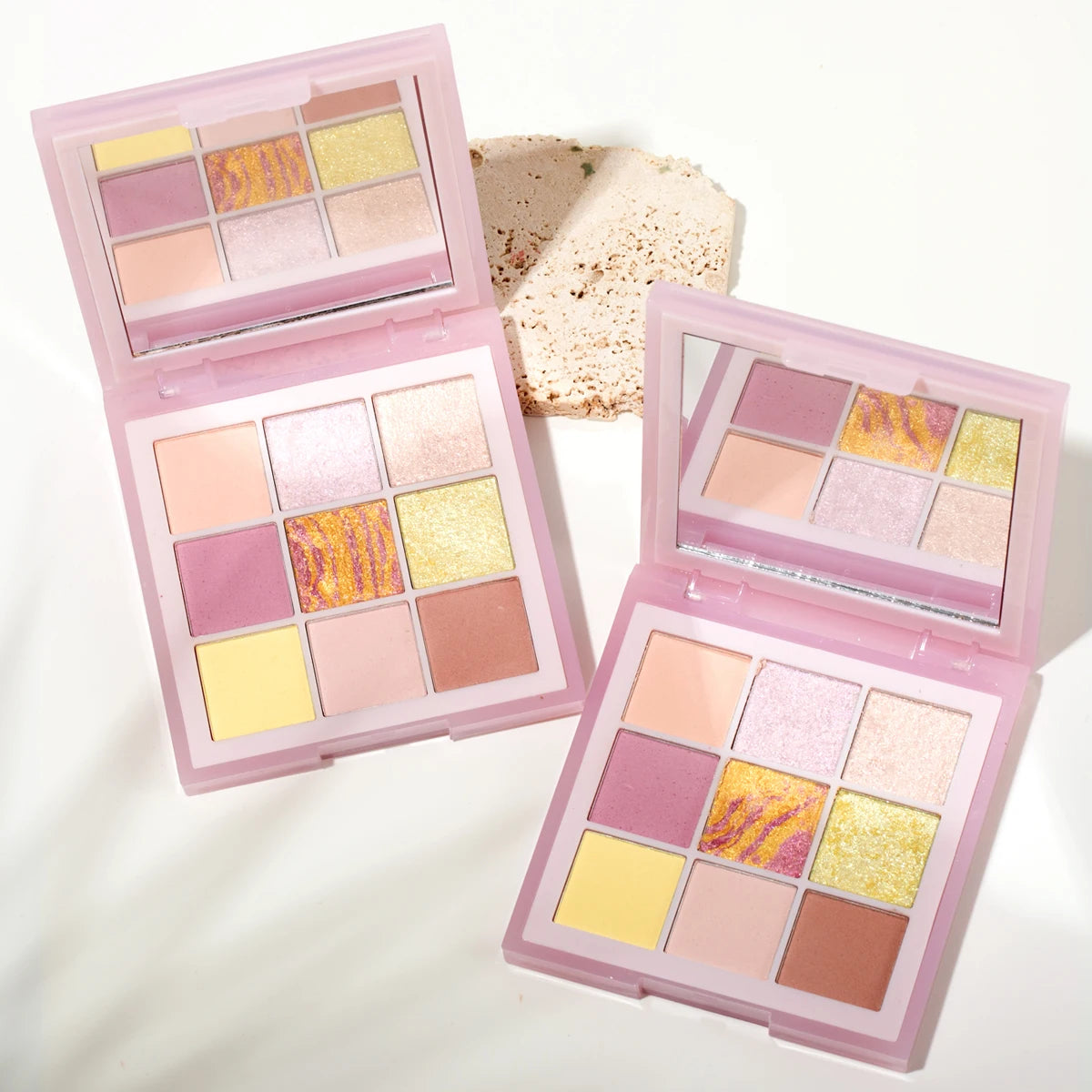 Oklulu Summer Pink Nine Color Eyeshadow Palette Pearlescent Matte Ground Color Nine Check Pressed Glitter Eyeshadow Tray