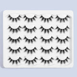 Oklulu 10 Pairs Eyelashes Extension Sexy False Eyealshes Natural Fluffy Faux Mink Lashes 3D Thick Volume Strips Lashes