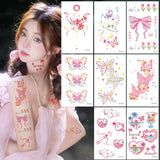 Oklulu  Self Adhesive Temporary Sticker Tattoo Flower and Butterflies Colorful Body Art Tattoos Waterproof Fake Colorful Arm Body Tattoo