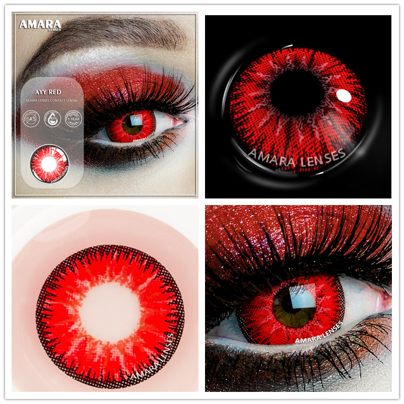 Color Contact Lenses For Eyes 2pcs Anime Cosplay Colored Lenses Blue Crazy Halloween Lenses Contact Lens Beauty Makeup