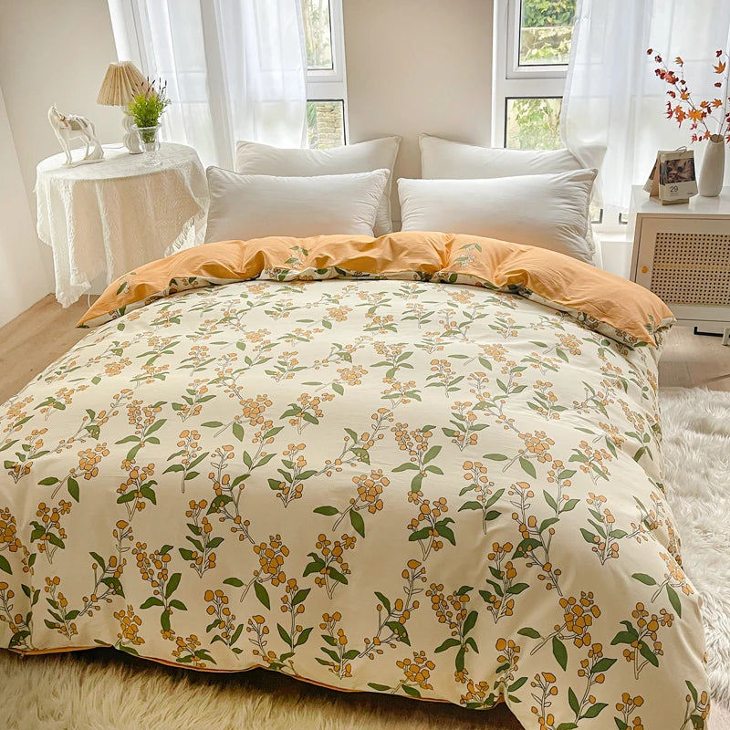 Bonenjoy 1pc Quilt Cover 100% Cotton Home Bed Linen Floral Duvet Covers Skin-friendly Bed Covers 이불커버세트 (Pillowcase Need Order)