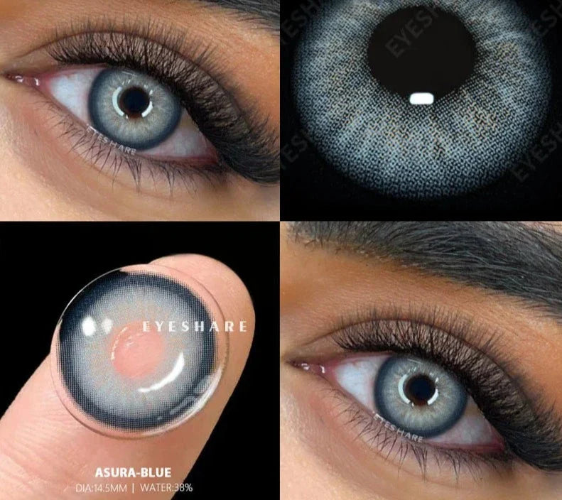 2pcs Colored Contact Lenses For Eyes Natural Blue Eye Lenses Gray Pupils Lens Yearly Fashion Green Contacts Black Lens