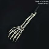 Halloween Realistic Skull Skeleton Head Human Hand Arms for Halloween Party Home Garden Lawn Decor Haunted House Horror Props